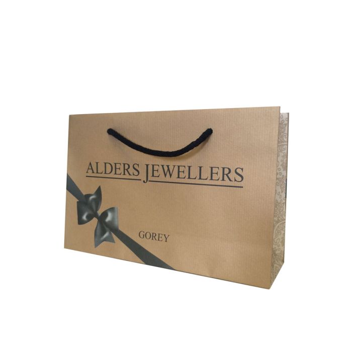 Ribbed Brown Kraft Jewellry Paper Bag