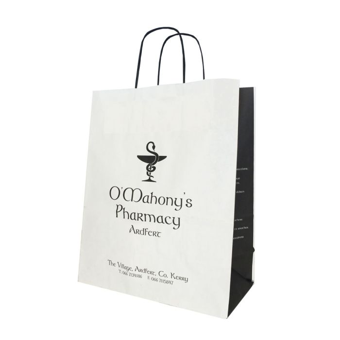 White and Black Pharmacy Bag