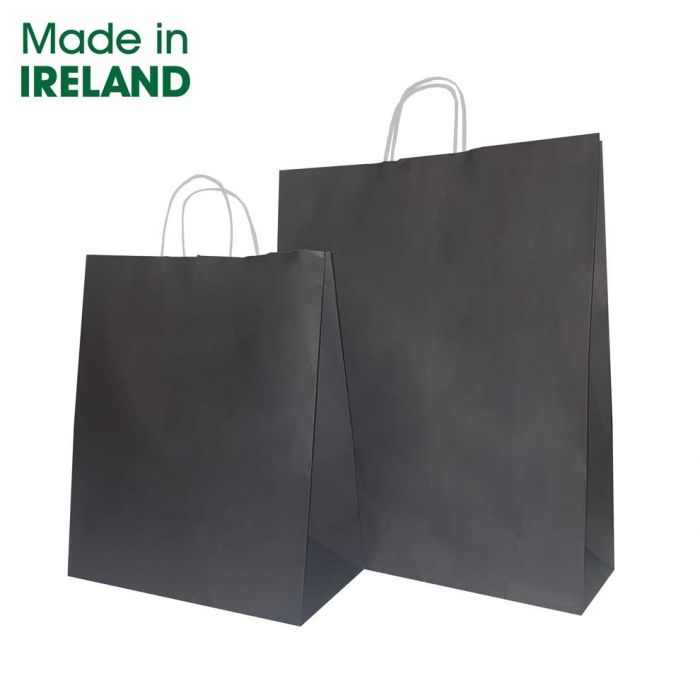 black paper bags white handles