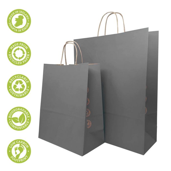 slate grey eco paper bags