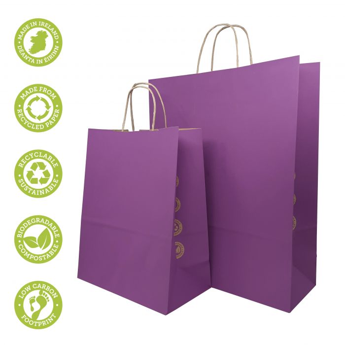Purple heather eco recycled brown kraft low cost