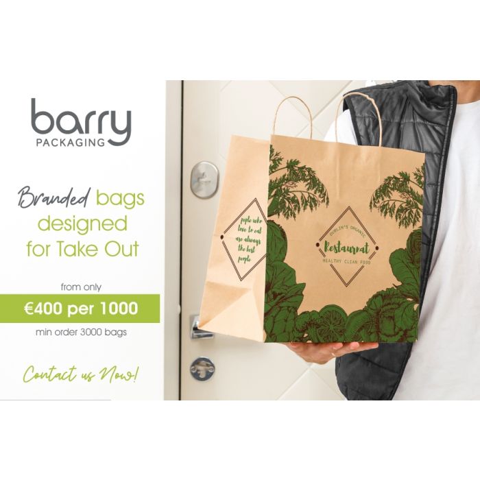 restaurant takeaaway paper bags with logo ireland