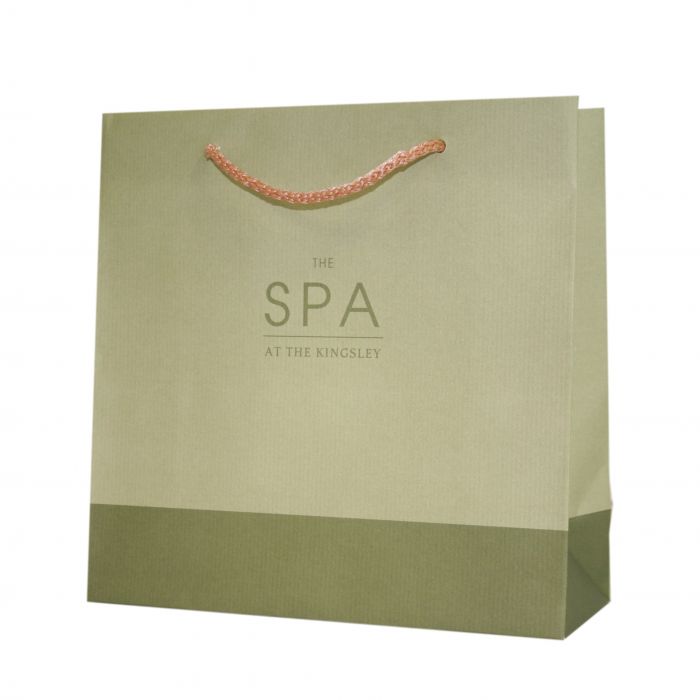 Green Kraft Paper Bag With Bronze Rope Handle