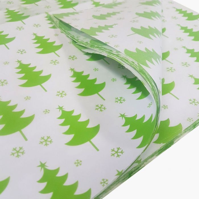 green christmas tree tissue paper gift wrapping