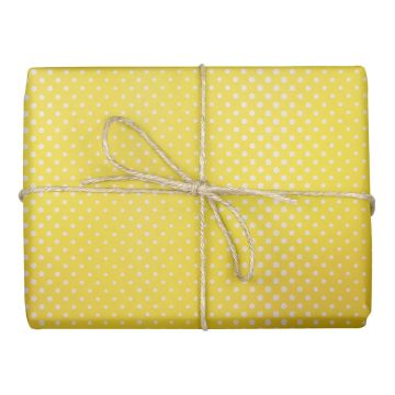Wrapping Paper Roll - Yellow Polka Dots (100m)