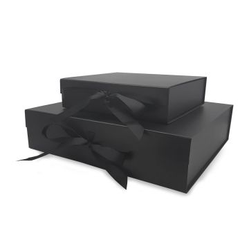 Black Gift Boxes with Ribbon