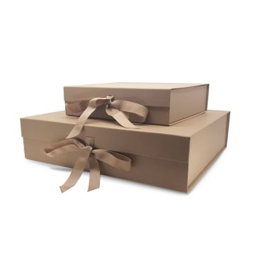 Brown Gift Boxes with Ribbon 