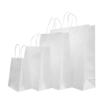 Premium White Paper Carrier Bags (100g)