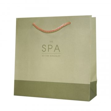 Green Kraft Paper Bag With Bronze Rope Handle