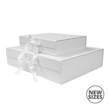 White Gift Boxes with Ribbon